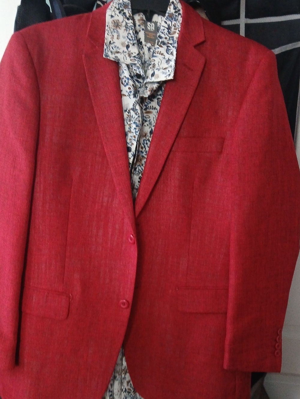 Red Men's Blazer - Sharp Tailored Suit Jacket Vitali